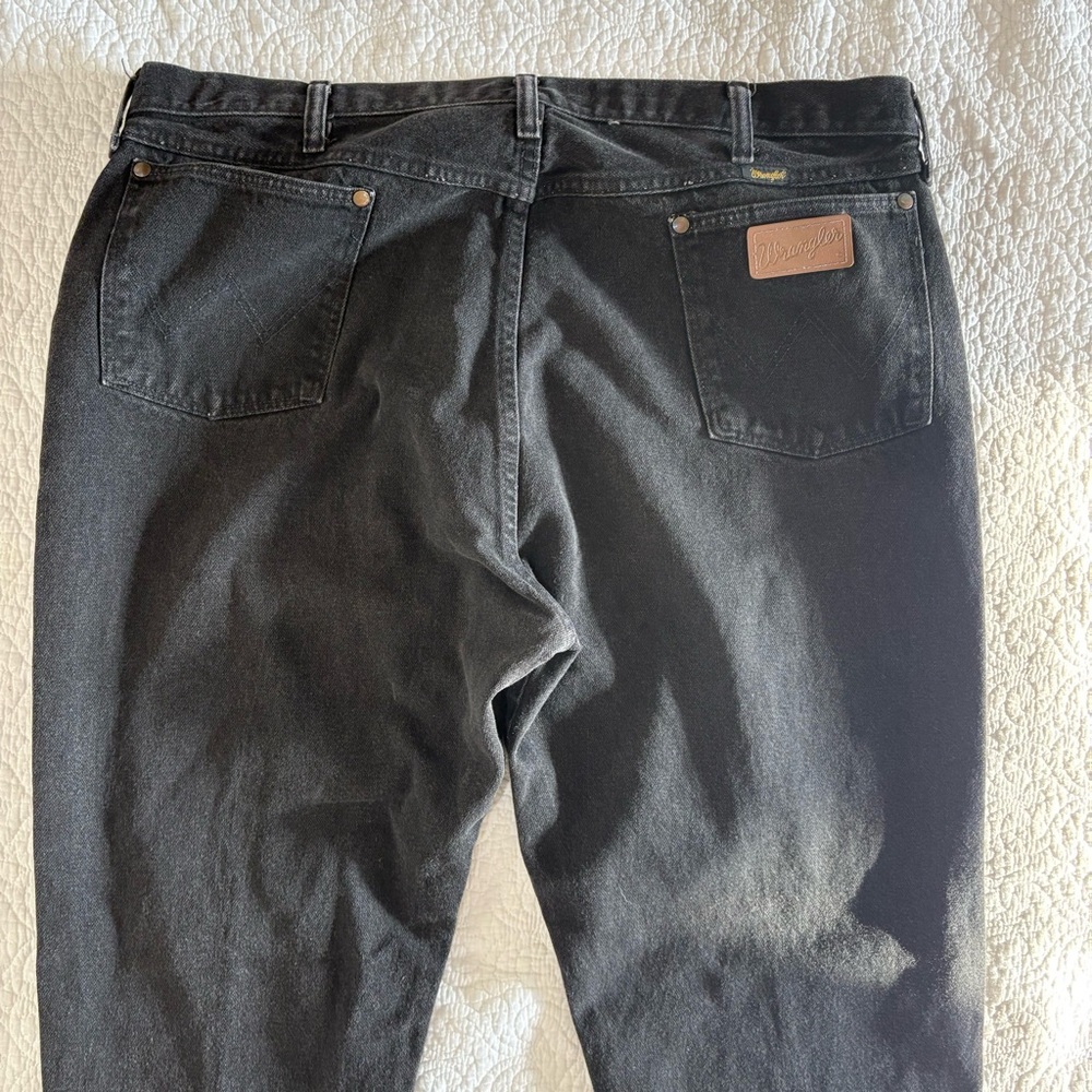 Vintage Made in USA Wrangler Black Jeans High Rise Straight Leg Men’s 40x30 - Picture 2 of 12